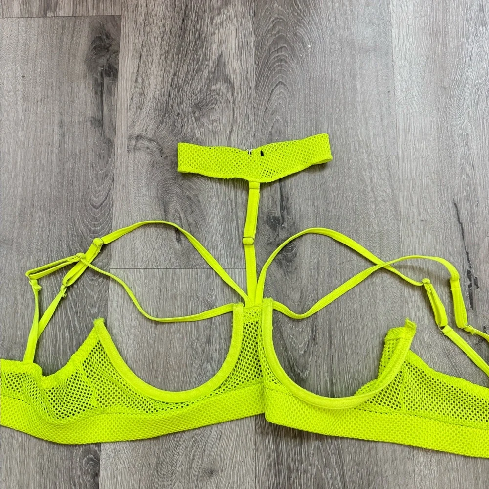 Neon Yellow Mesh Bikini Set - Picture 2 of 5